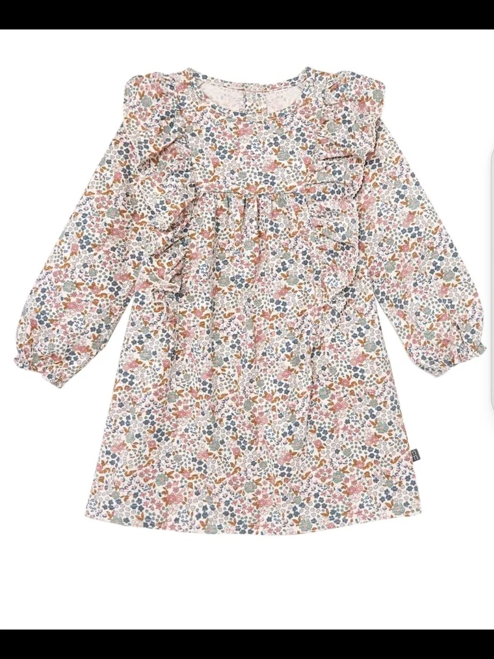 Gerber Pink Multi Floral Ruffle Long-Sleeve Dress